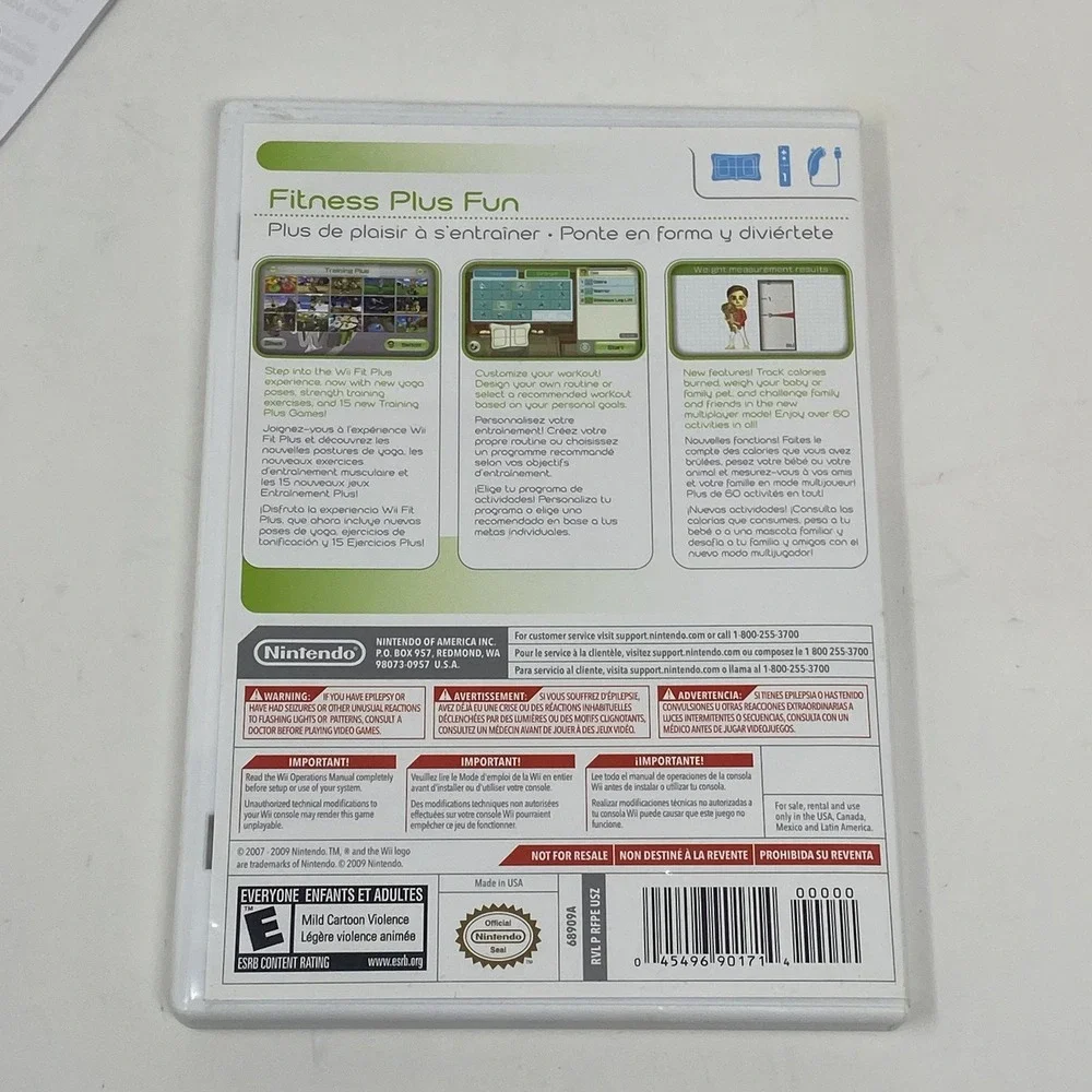 Wii Fit Plus Nintendo DVD + Balance Board Operations Manual System Setup
